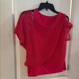 Pink Mesh Layered Women's Top NWOT